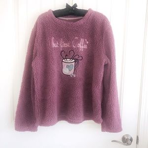 Secret Treasures Sleepwear Sweater Large (12-14) “But First, Coffee”